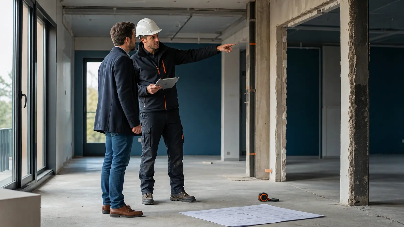 Visite de repérage avec le responsable du chantier avant intervention